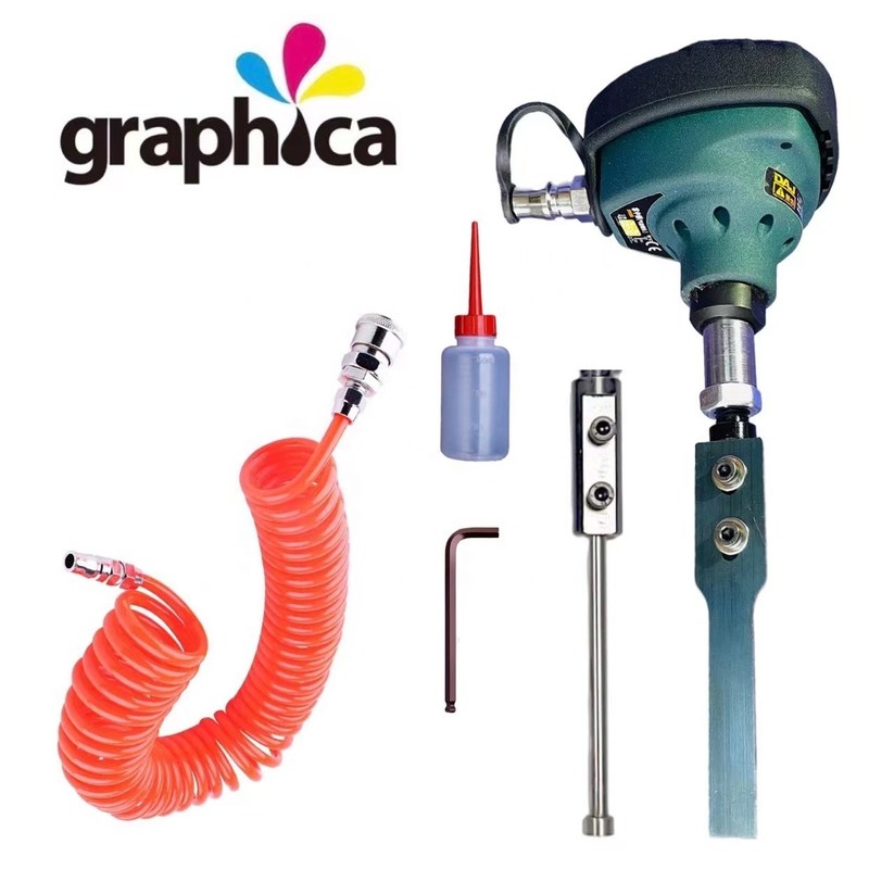 Herramienta de extracción de agujeros interiores neumática portátil para corte gráfico de troqueles