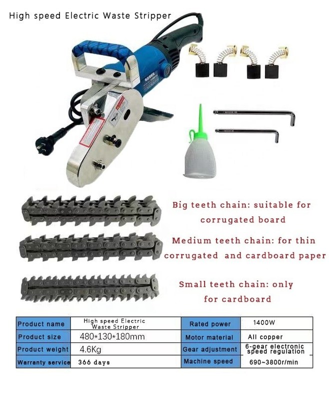 Deslizador de residuos eléctrico de velocidad libre de mano 9 kg para papel de cartón